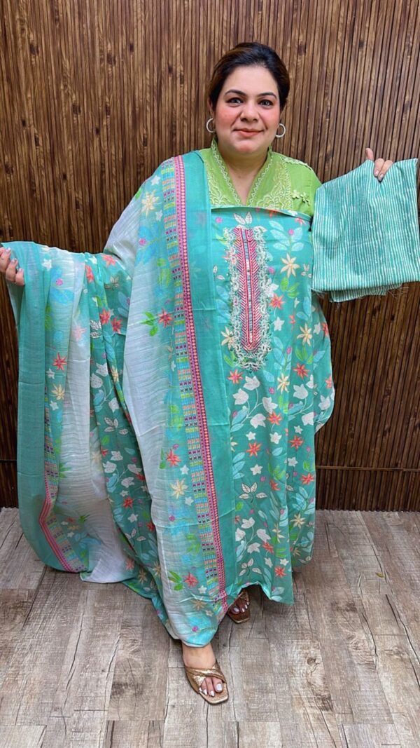 Beautiful floral cotton suit ccc138green