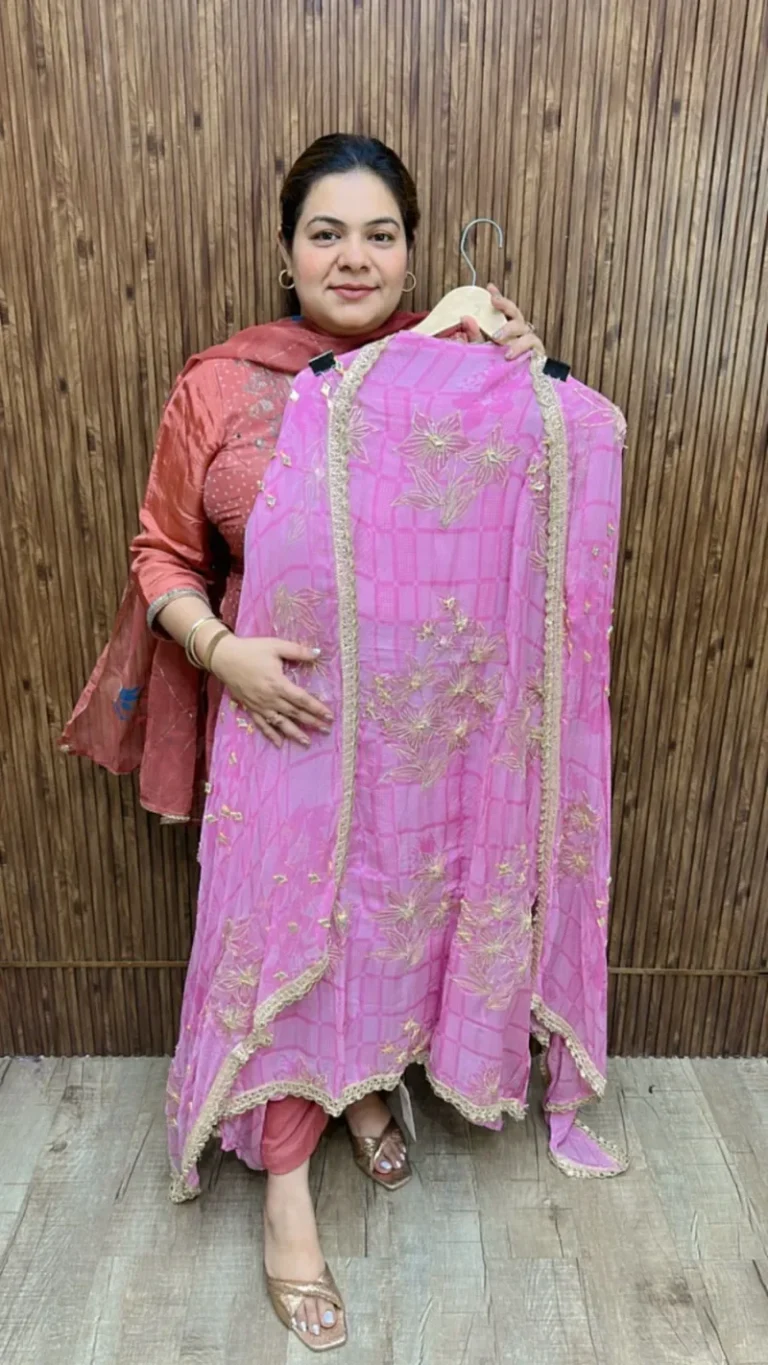 Beautiful organza suit ccc161pink