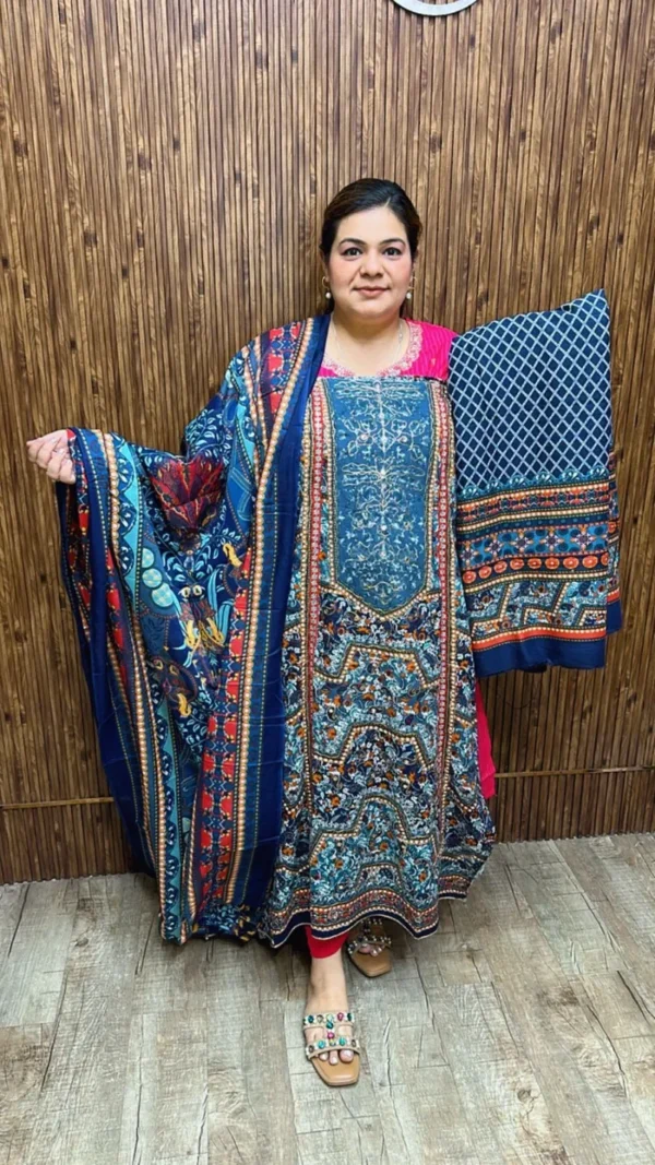 Cute pattern print suit ccc151skyblue