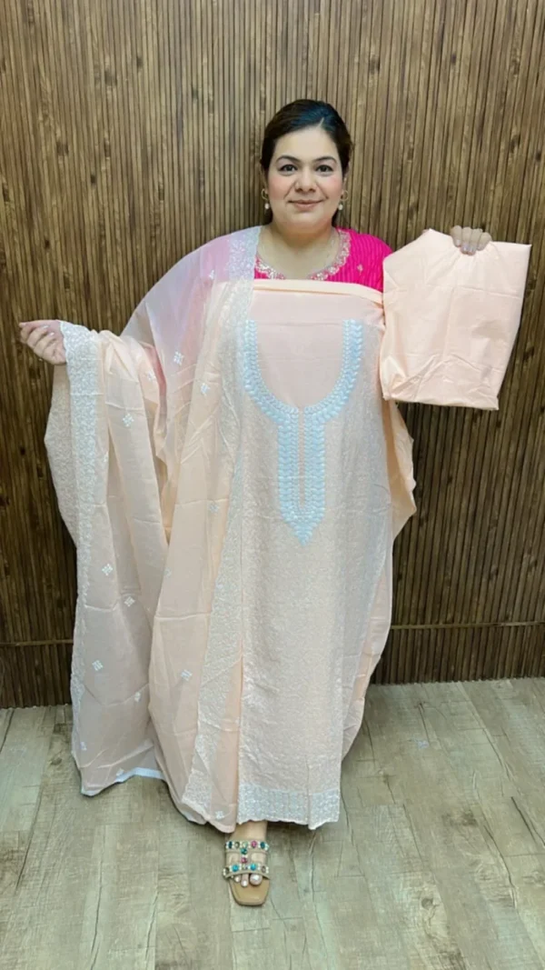 Stunning embroidery suit ccc150peach