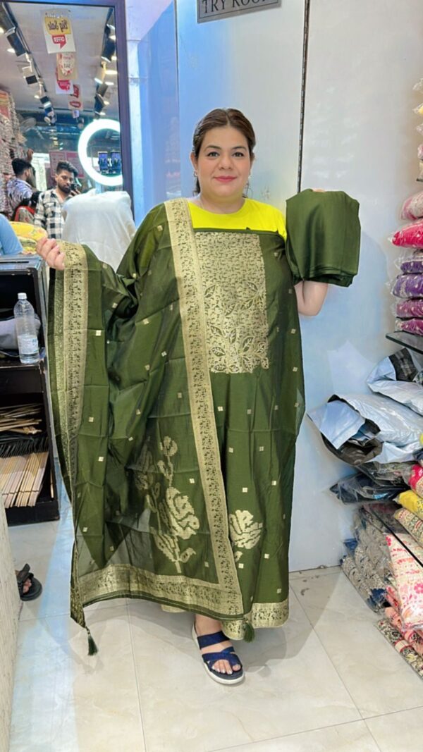 Beautiful banarasi silk suit ccc294green
