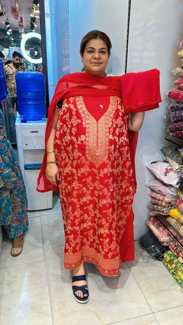 Beautiful banarasi suit ccc324red
