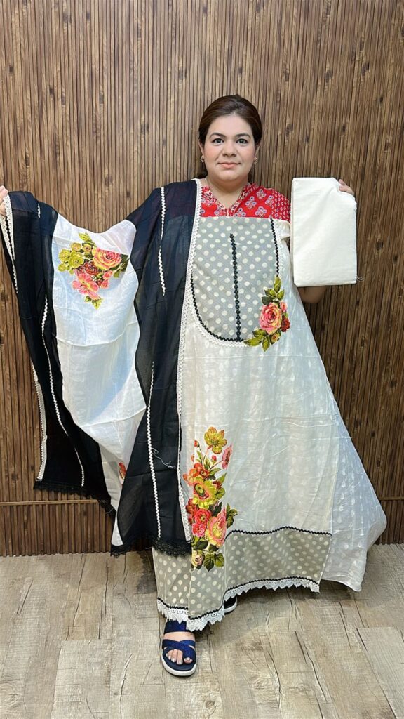Beautiful cotton suit with flower print ccc296