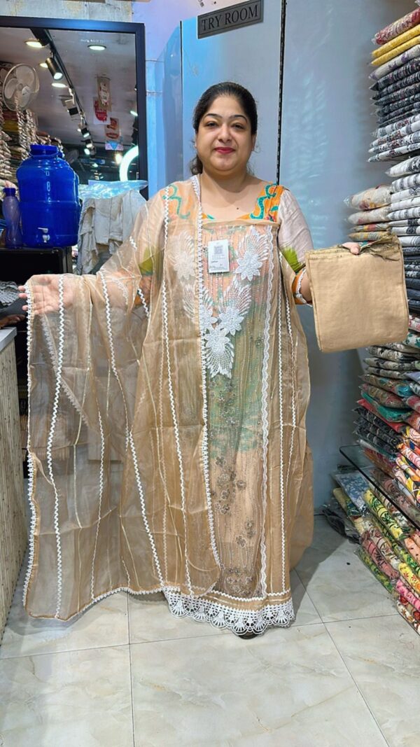 Beautiful Designer Suit With Flower Work CCC463 - Image 3