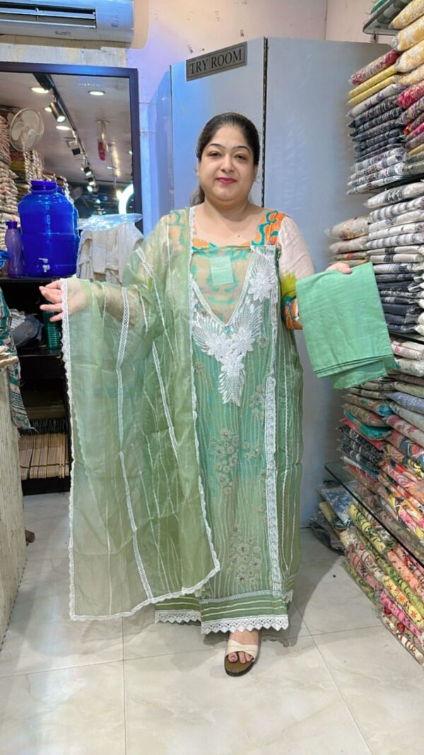 Beautiful Designer Suit With Flower Work CCC463 - Image 2