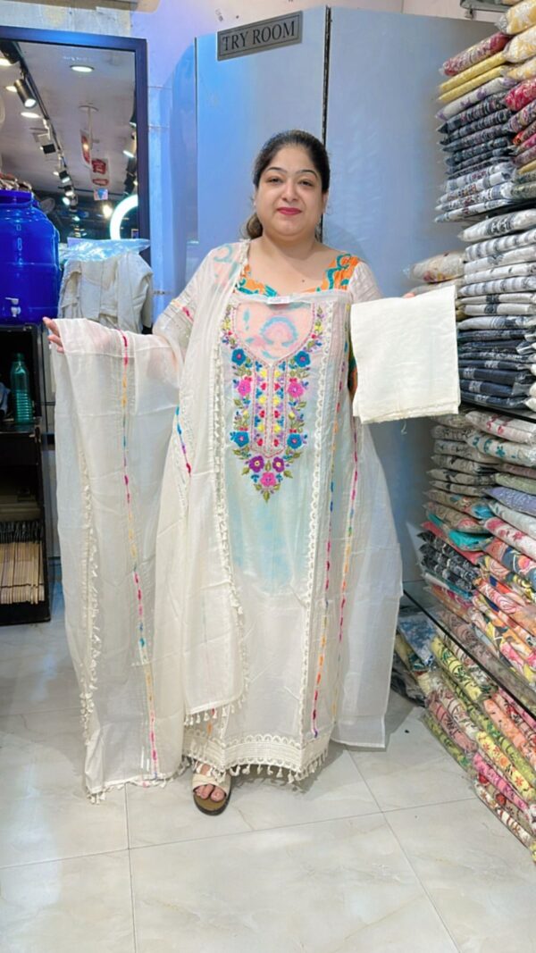 Beautiful Embroidery suit With Lace Work CCC459