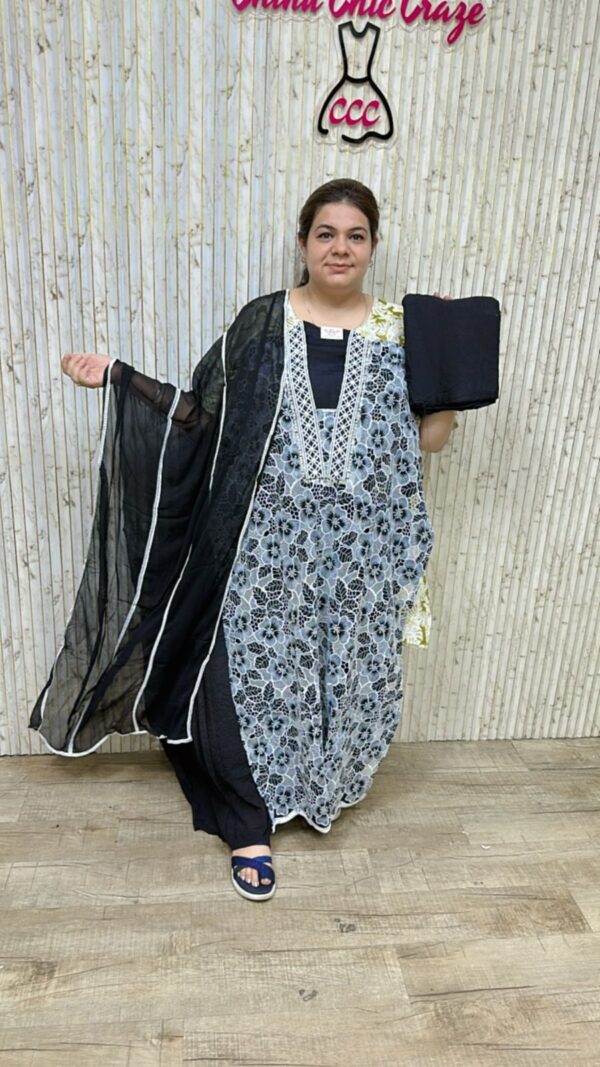 Beautiful floral cut suit ccc315black