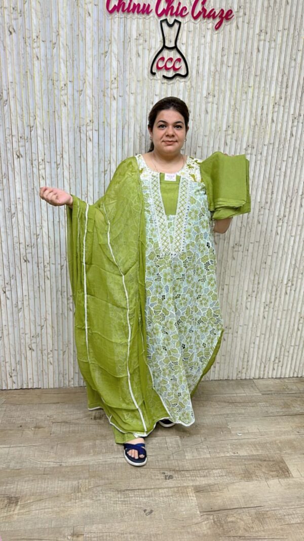 Beautiful floral cut suit ccc315green