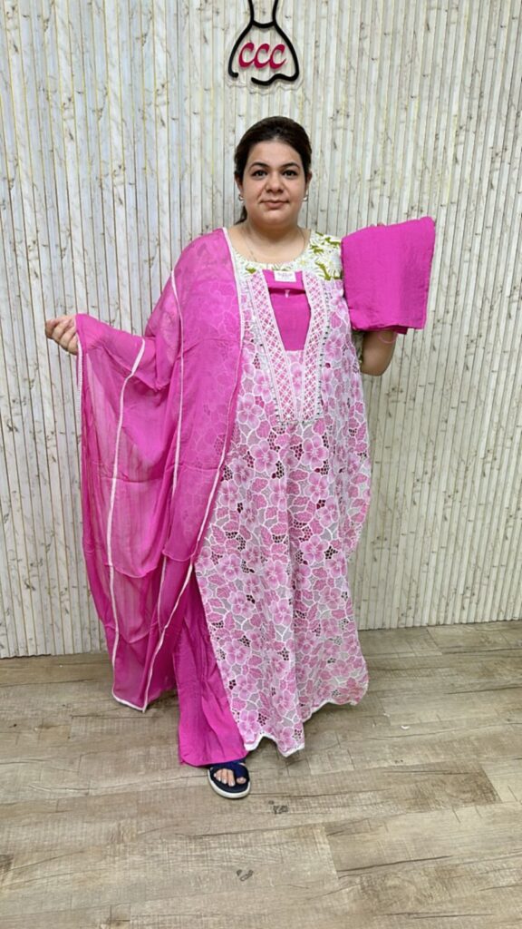Beautiful floral cut suit ccc315pink