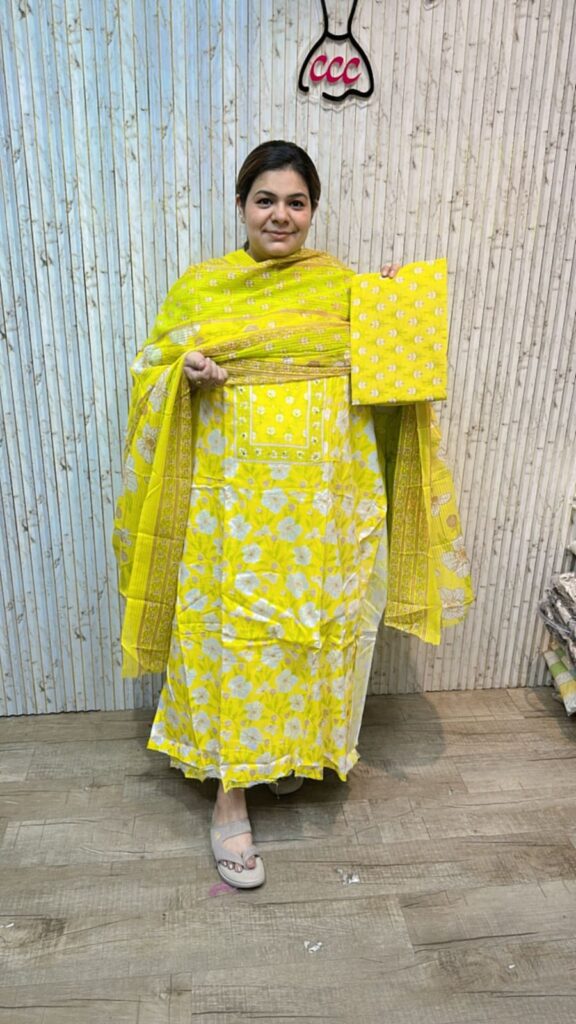 Beautiful flower print cotton suit ccc2242