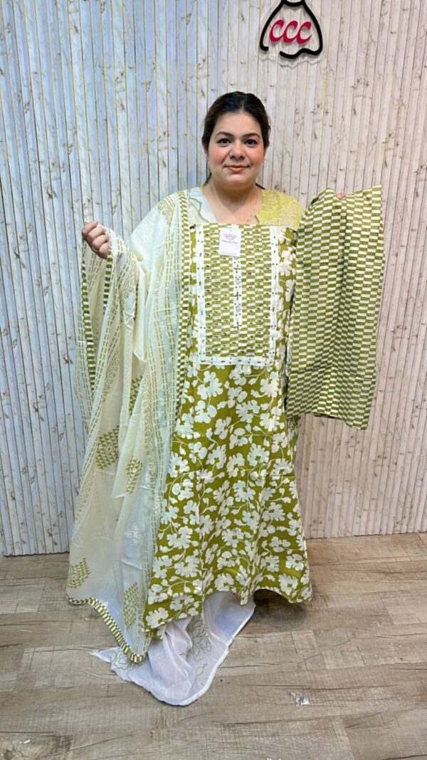 Beautiful flower print suit ccc210green