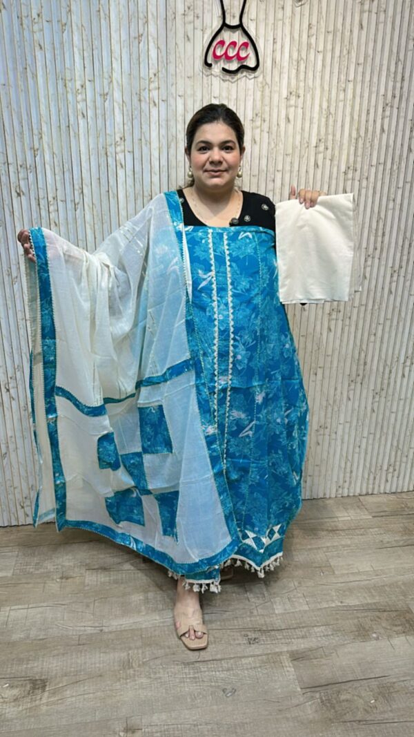 Beautiful flower print suit ccc264blue