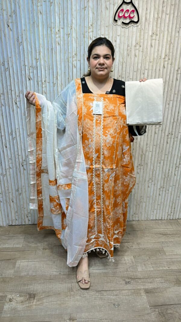 Beautiful flower print suit ccc264yellow