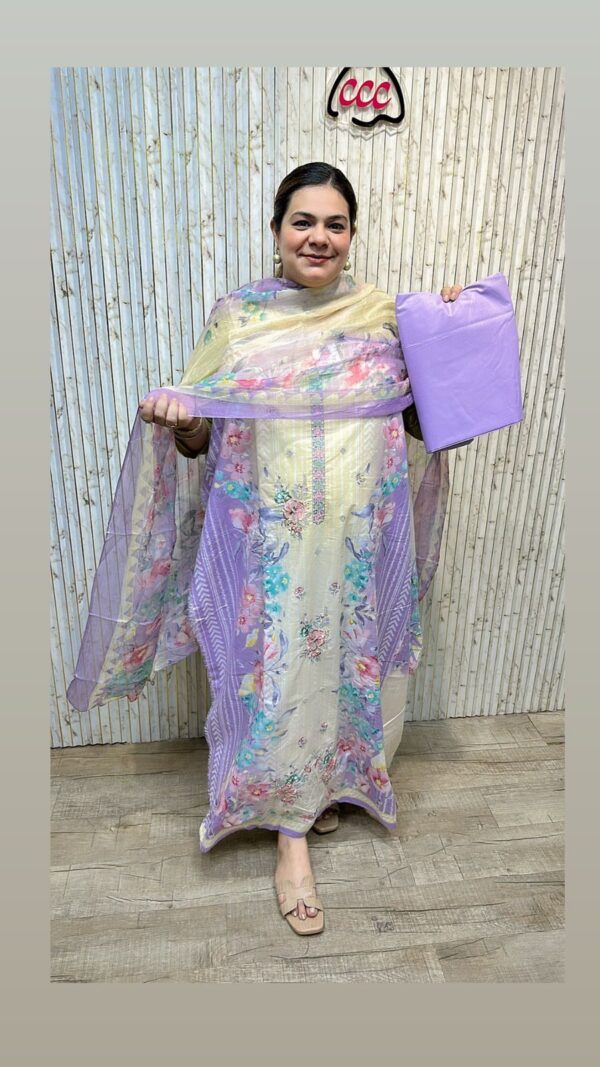 Beautiful flower print suit ccc270purple