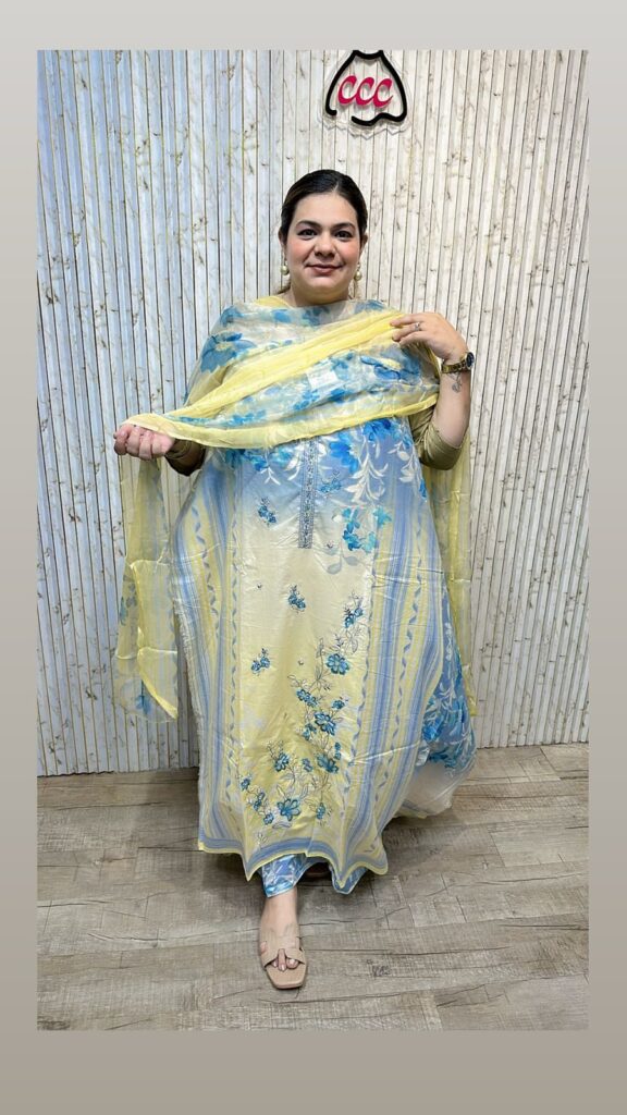 Beautiful flower print suit ccc270yell