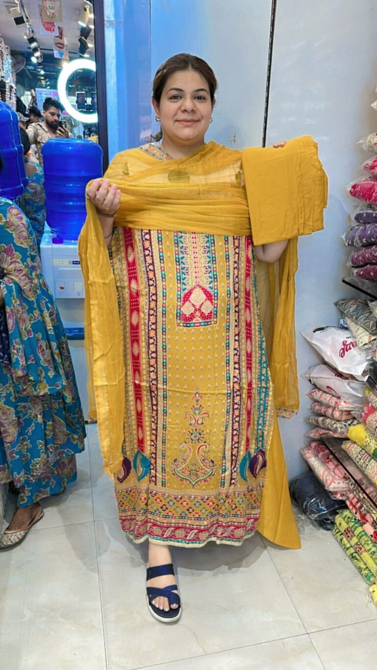 Beautiful heavy print suit ccc325yellow