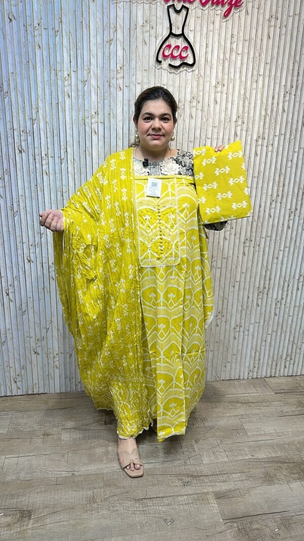 Beautiful pattern print suit ccc258yellow