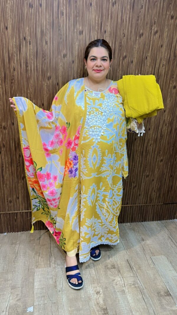 Beautiful pattern print suit ccc309yellow