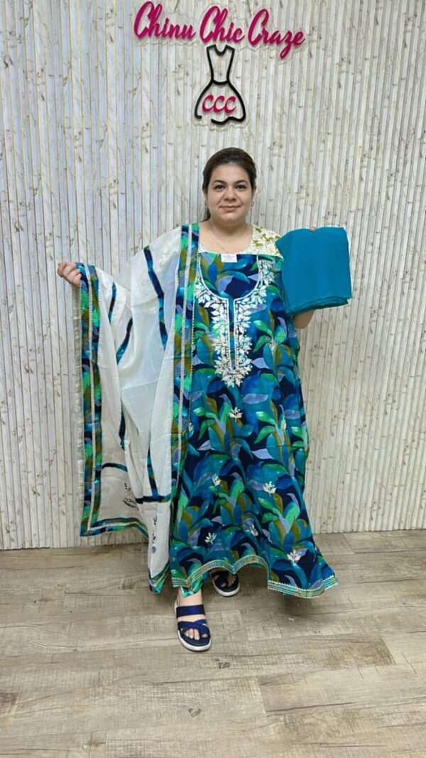 Beautiful pattern print suit ccc310blue
