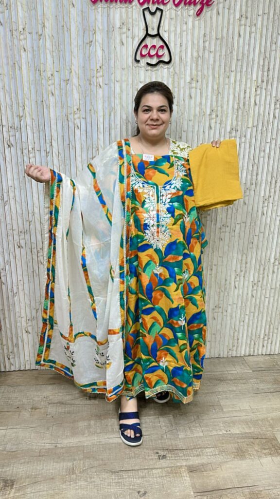 Beautiful pattern print suit ccc310yellow