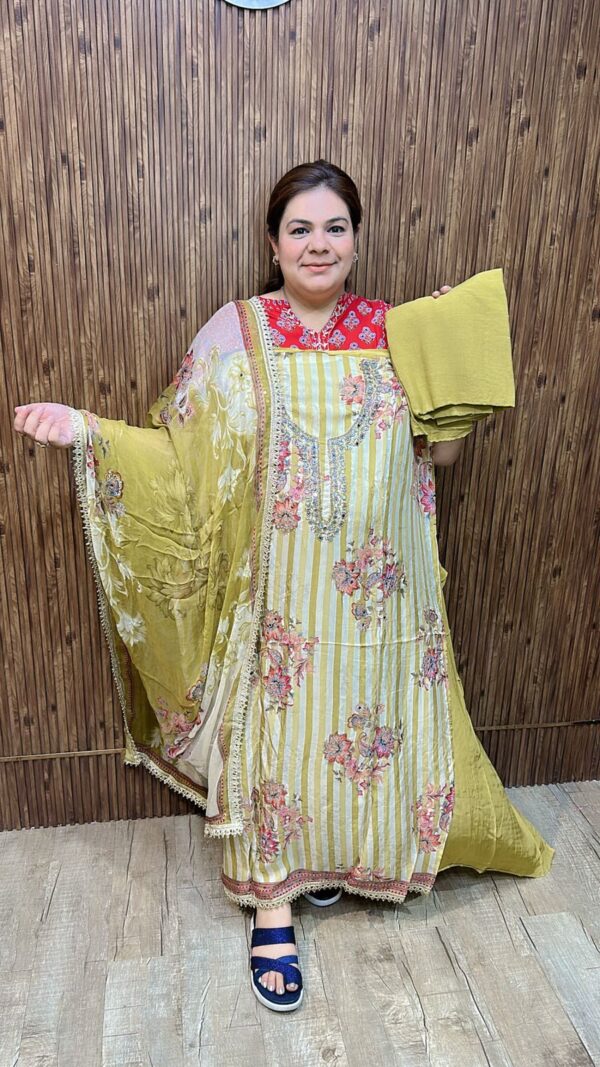 Beautiful stripped suit ccc301yellow