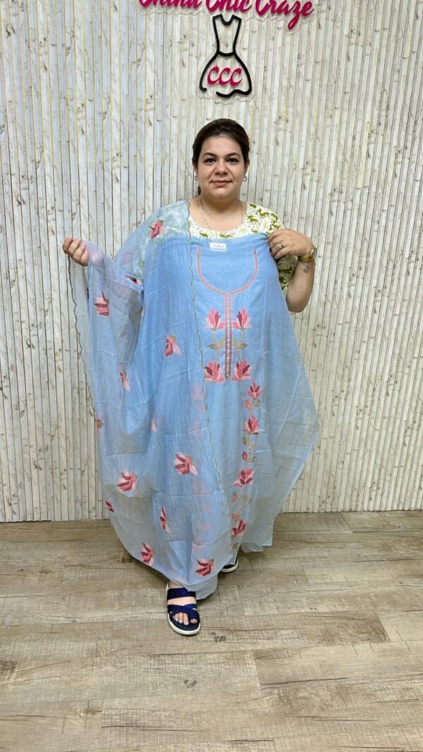 Beautiful suit with flower work ccc316blue