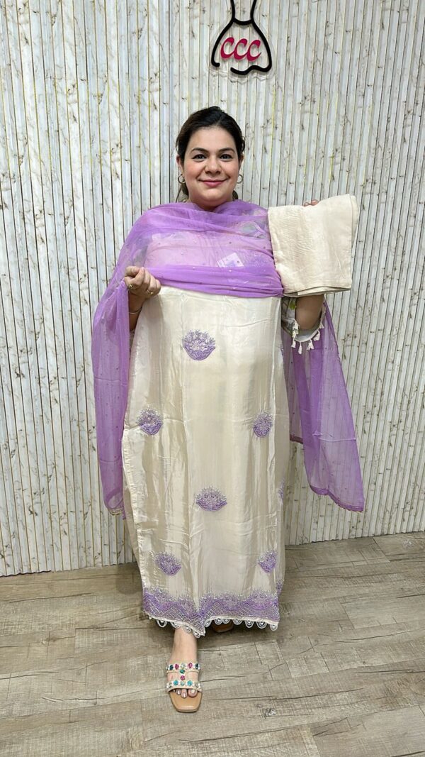 Beautiful suit with lace work ccc245purple
