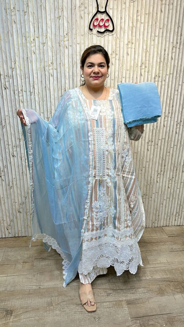 Beautiful suit with lace work ccc252blue