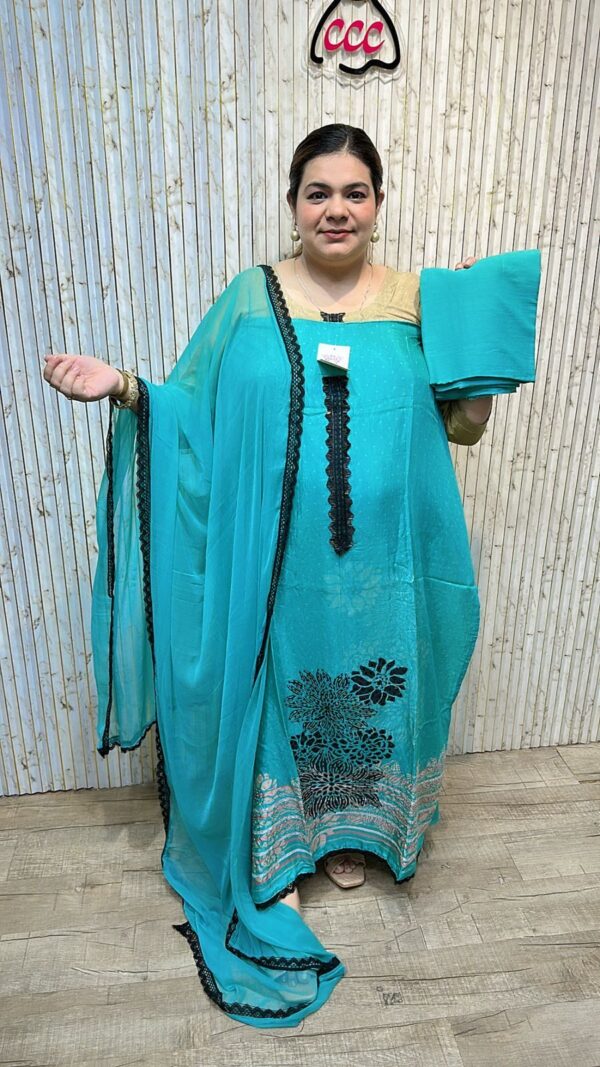 Beautiful suit with lace work ccc272blue