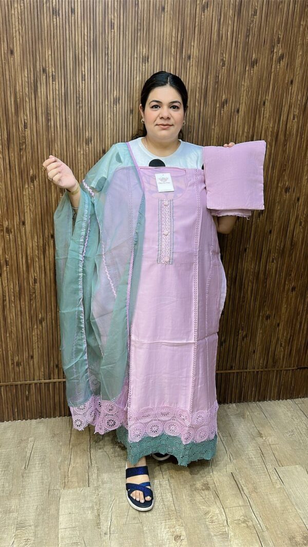 Beautiful suit with lace work ccc288purple