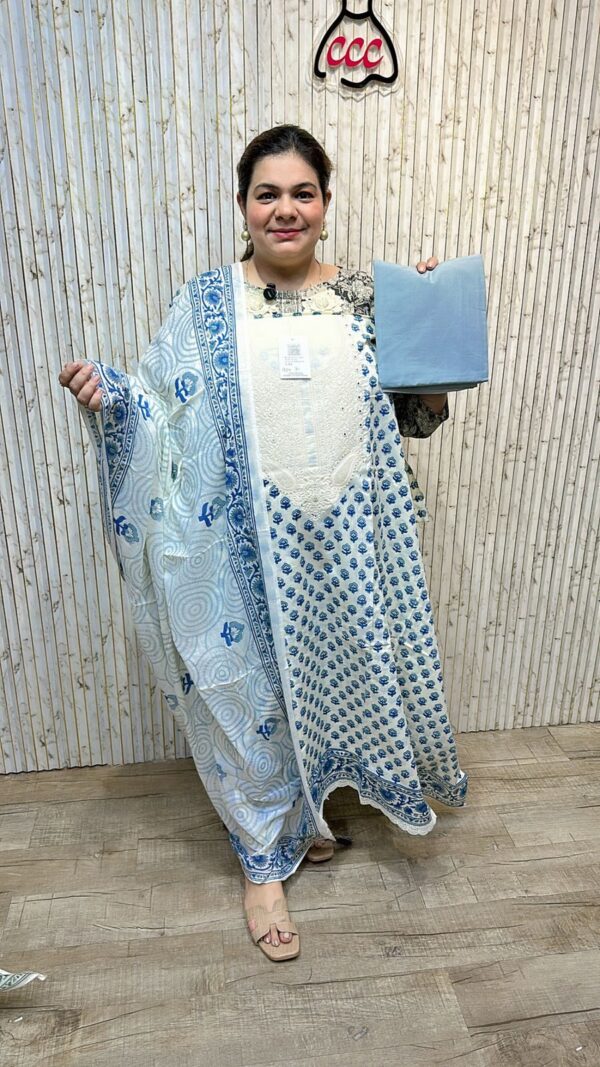 Beautiful suit with patch work ccc259blue