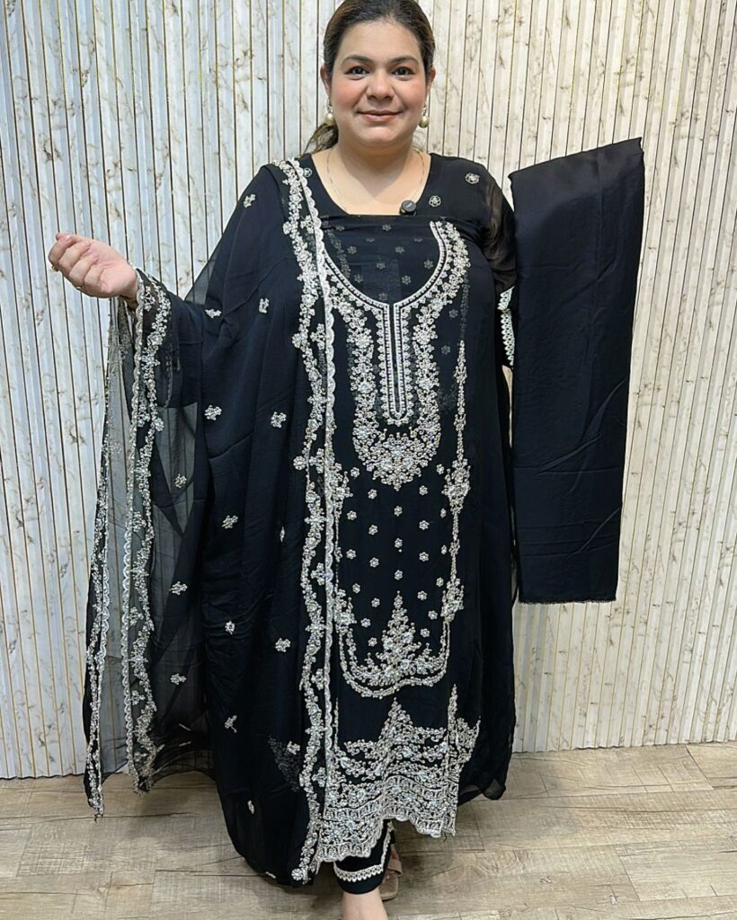 Beautiful suit with pearl work ccc266