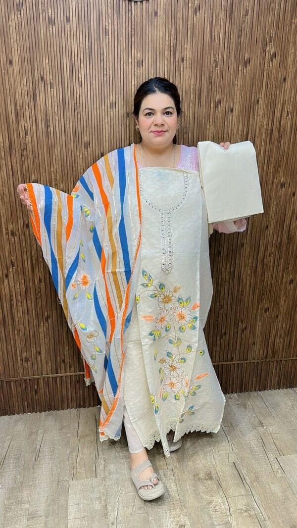 Designer floral print cotton suit ccc282orange