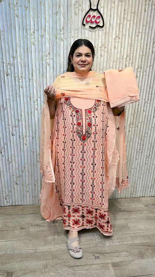 Designer georgette kantha work suit ccc2802