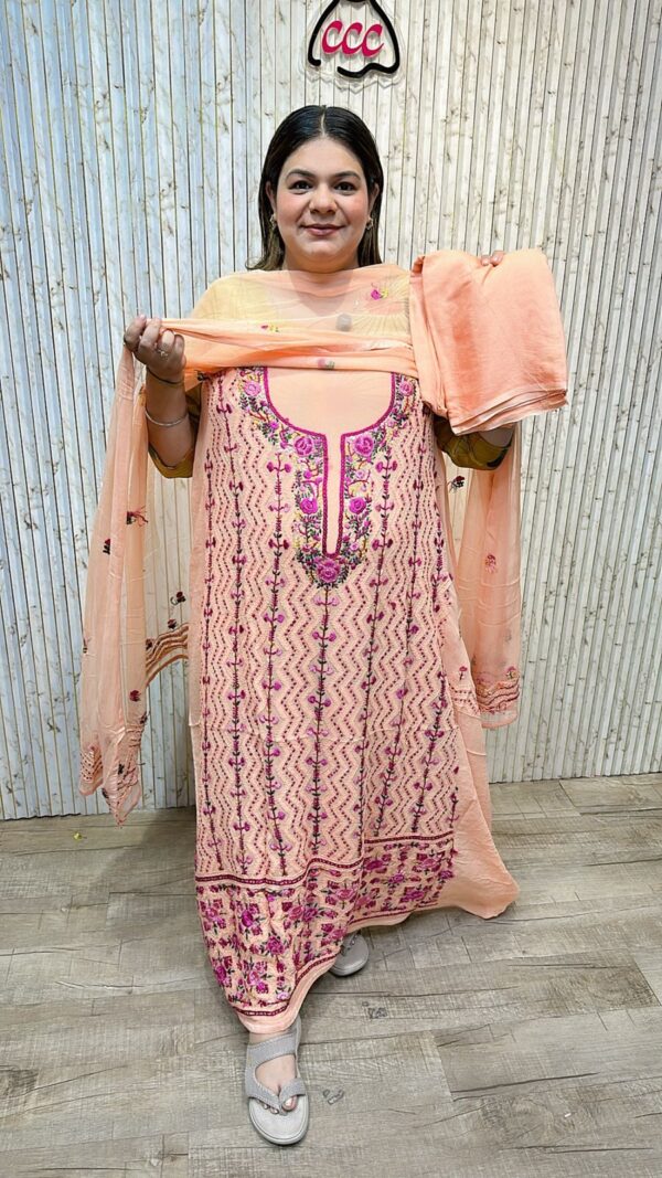 Designer georgette kantha work suit ccc2803