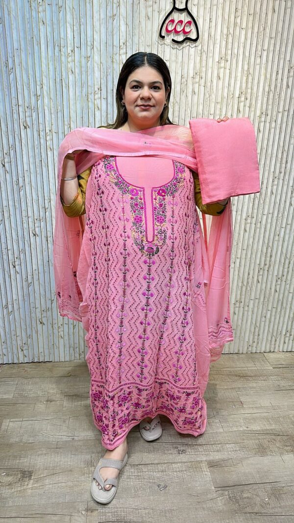 Designer georgette kantha work suit ccc2804