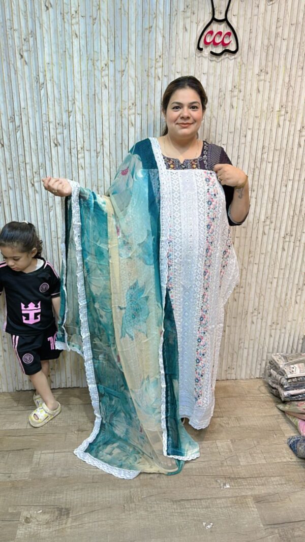 Pure cotton chickenkari suit ccc233 blue