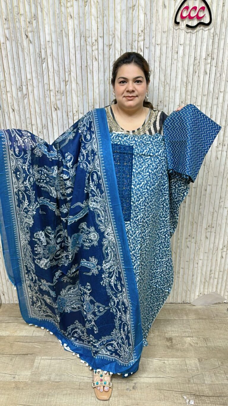 Stunning cotton suit ccc178blue