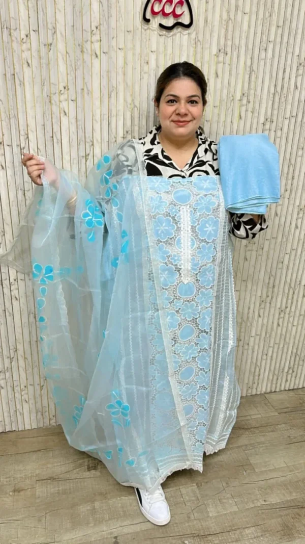 Stunning organza suit ccc196blue