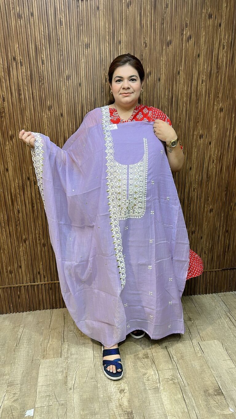 Stunning suit with embroidery work ccc297purple