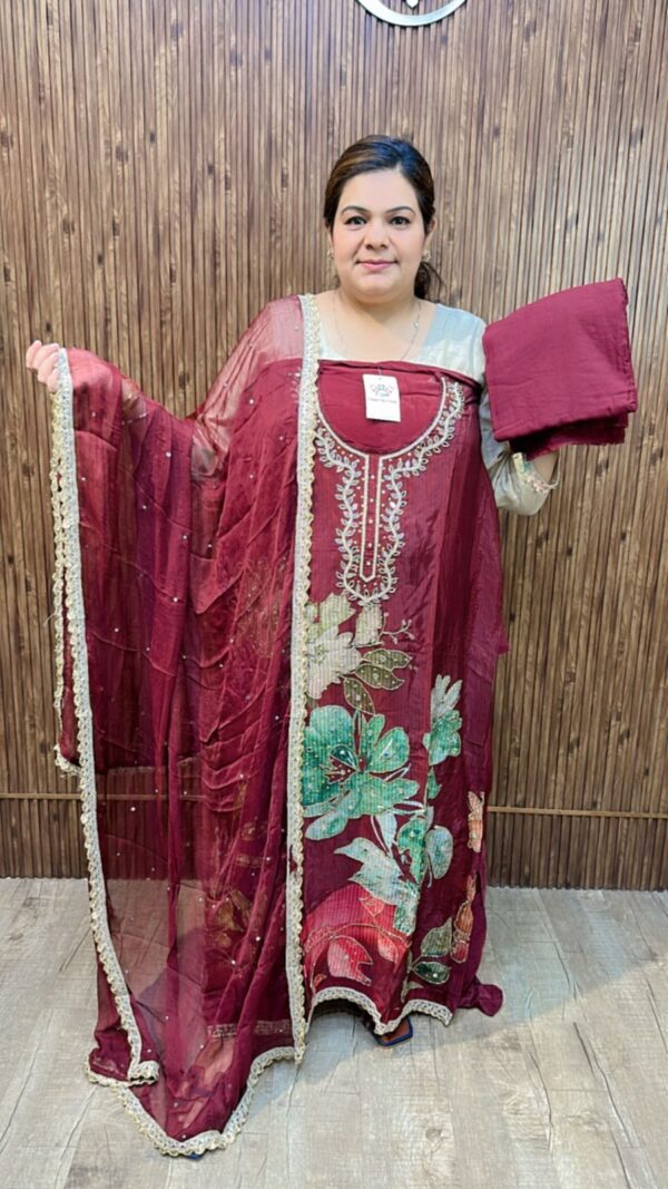 Pure Crepe Suit With Mirror Work CCC528