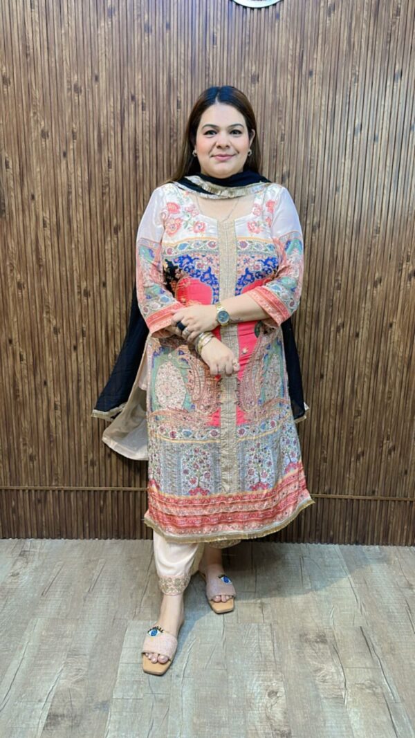 Beautiful Designer Crepe suit CCC38 - Image 3