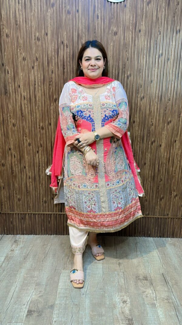 Beautiful Designer Crepe suit CCC38 - Image 2