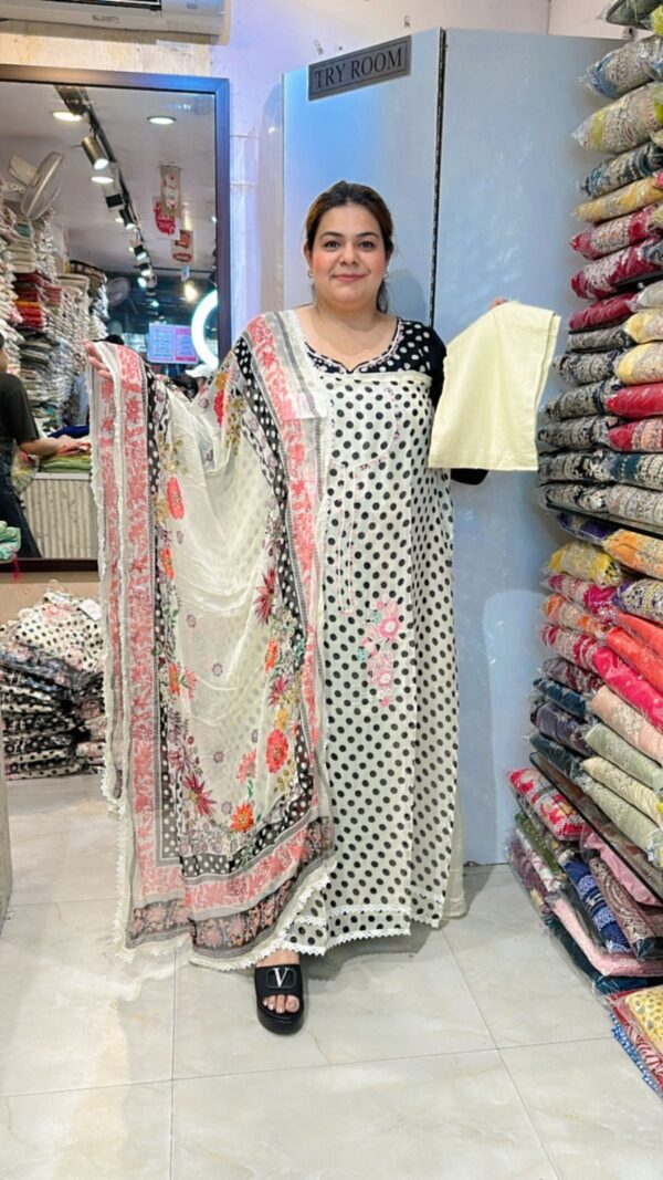 Beautiful Polka Dot Crepe Suits CCC548 - Image 2