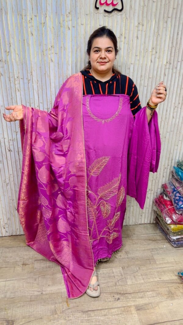 Stunning Banarasi Suit With Hand Work CCC14 - Image 2