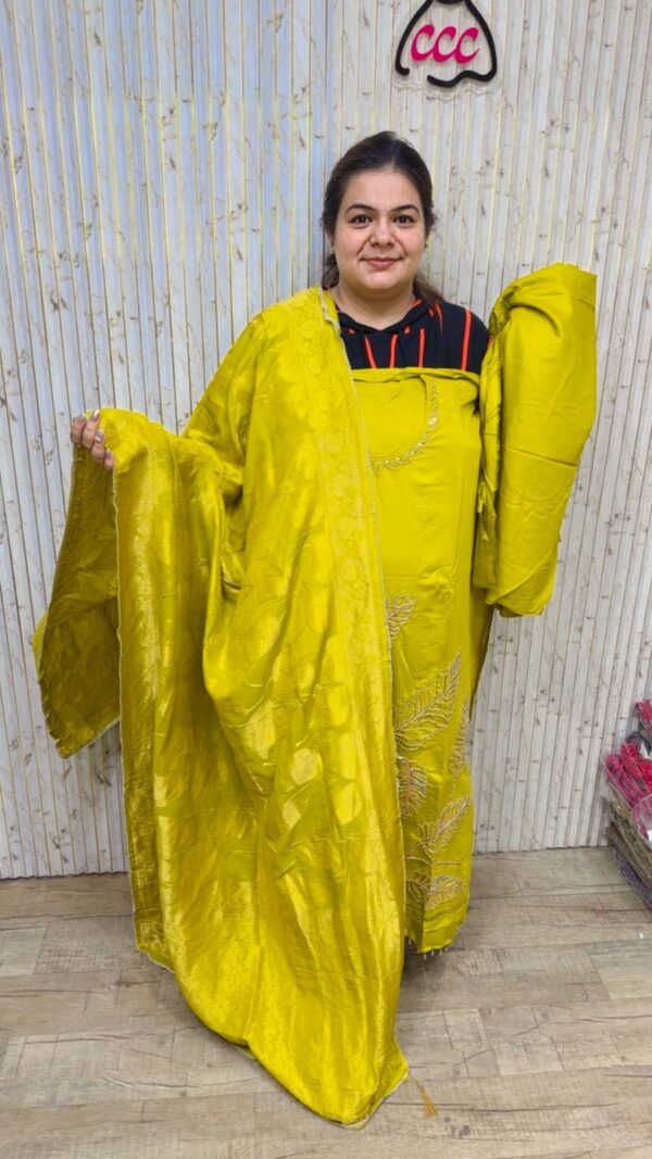 Stunning Banarasi Suit With Hand Work CCC14 - Image 4