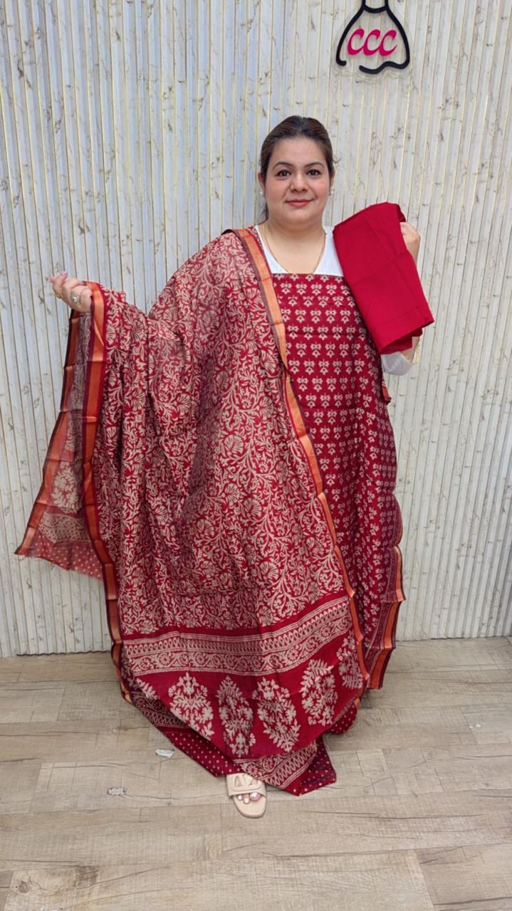 designer pure silk cotton suit ccc197