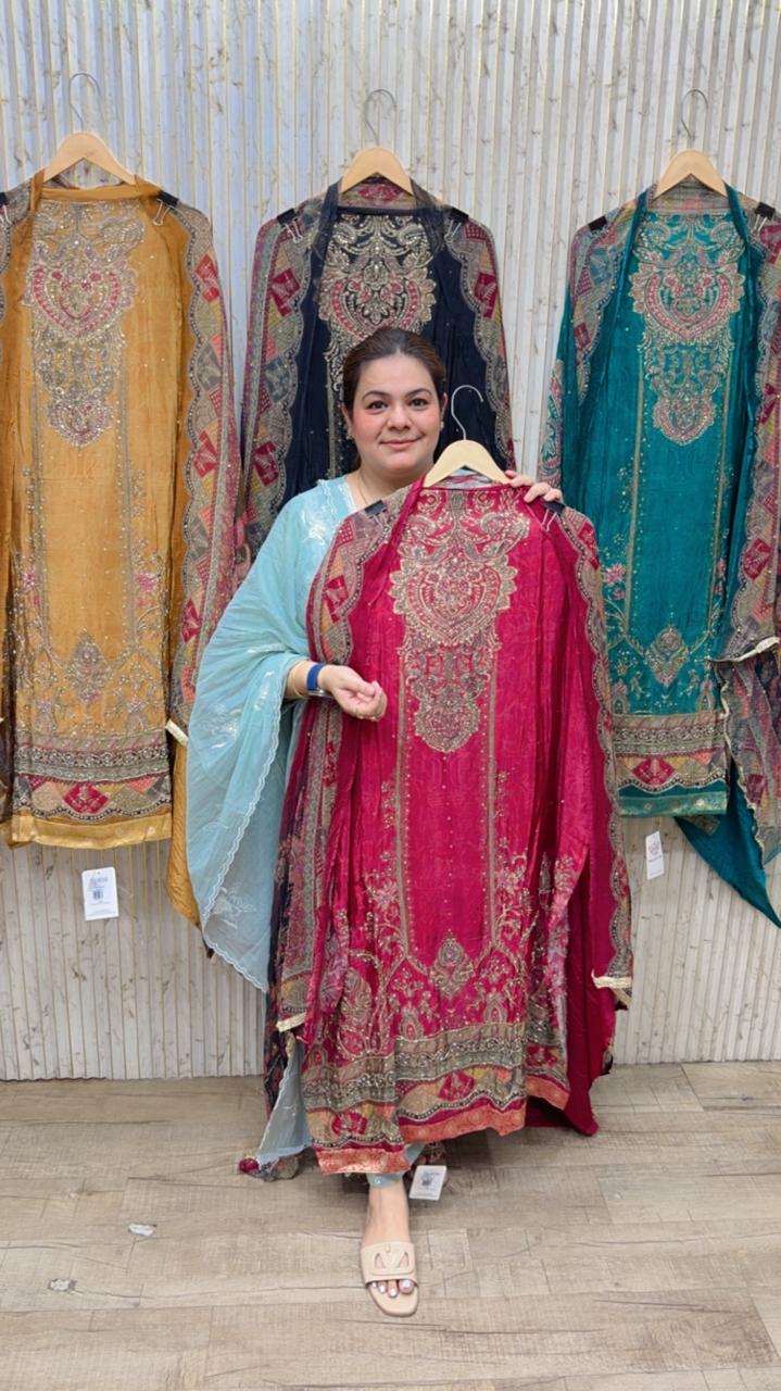 designer pure crape suit ccc242