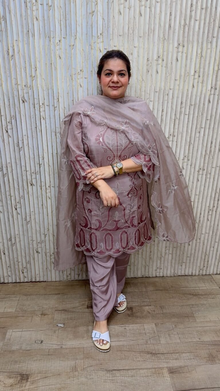 designer pure silk stitch suit ccc364