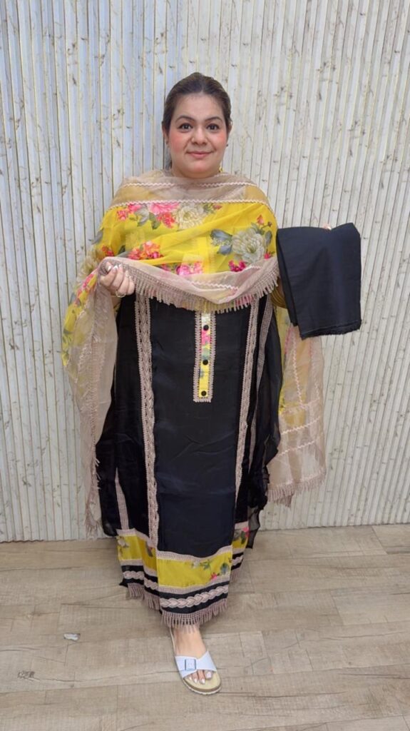 designer pure organza suit ccc384
